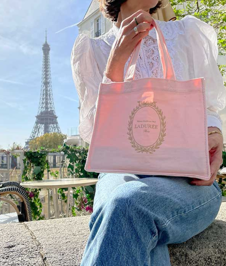 Mini pink tote bag Ladurée vignette