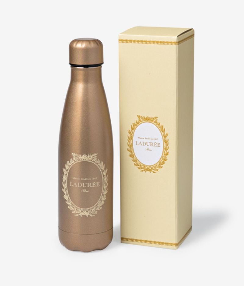 LADUREE WATER BOTTLE GOLD VIGNETTE